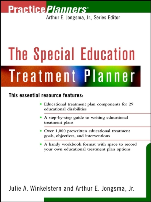 Title details for The Special Education Treatment Planner by Julie A. Winkelstern - Available